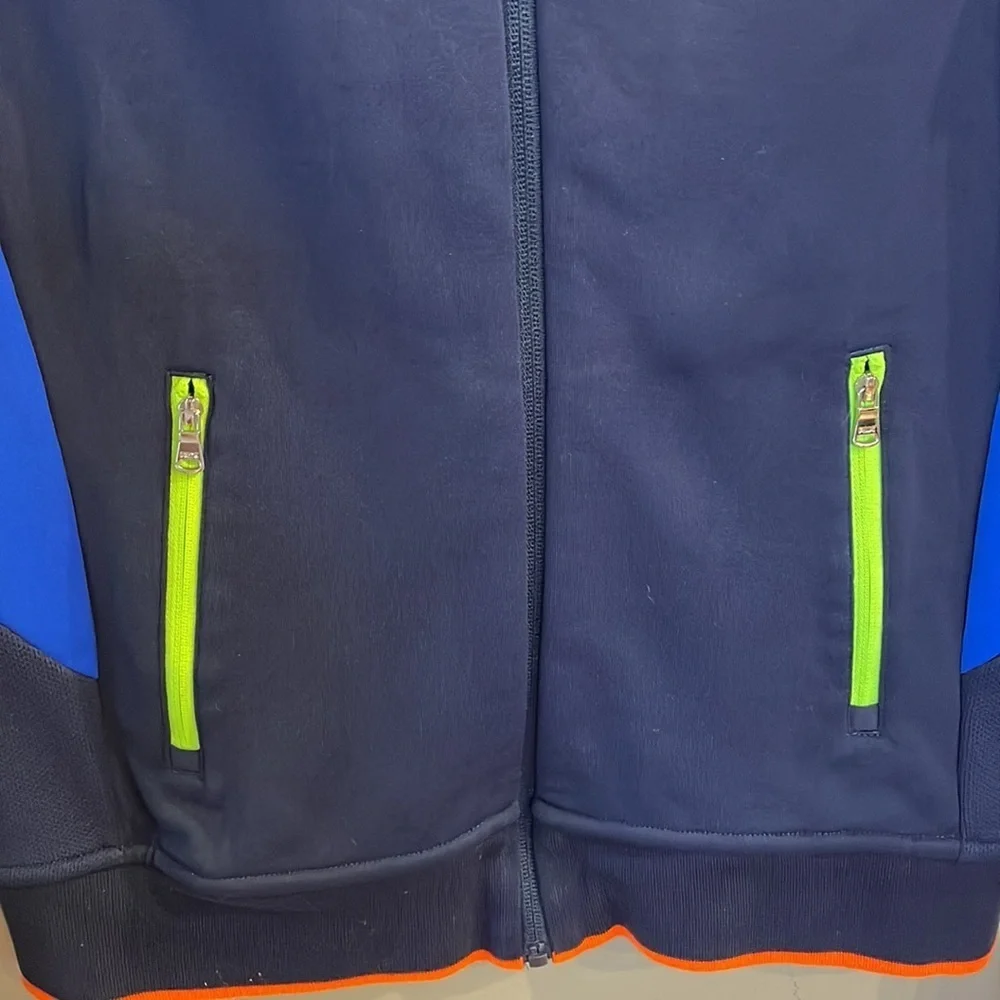 RALPH LAUREN X boys Med golf US OPEN zip up jersey jacket neon accents navy